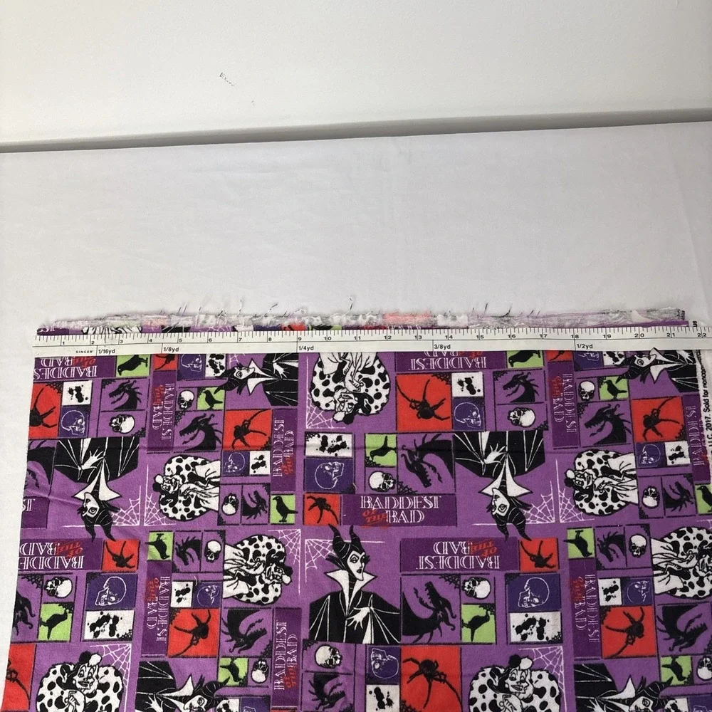 2 5/8 yd Disney Villains Flannel Fabric‎ Cozy Soft Blanket Quilting Material